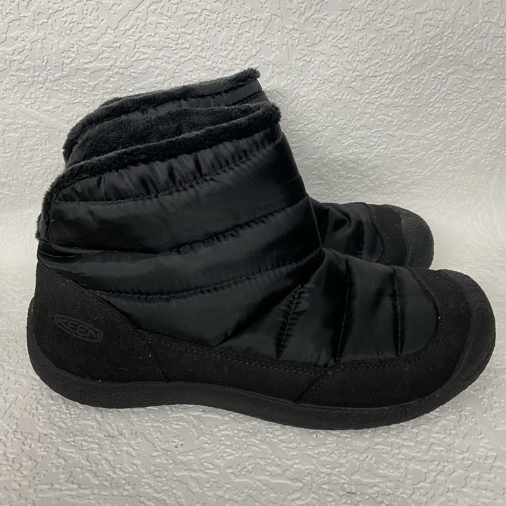 Keen Howser Fold Down Black Lined Winter Snow Boots Women's Size 9,5 M